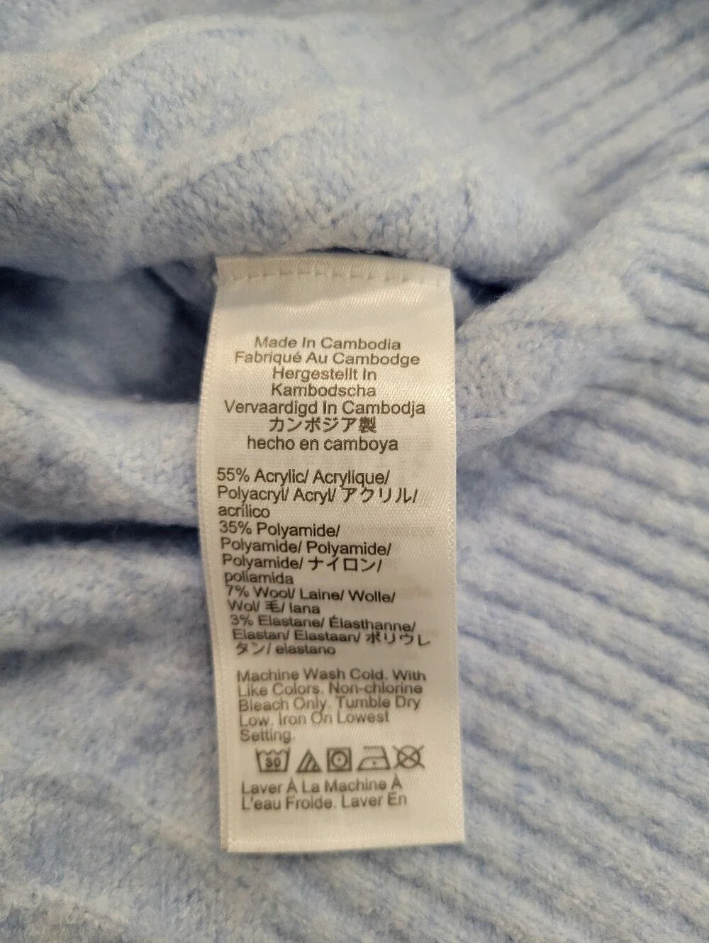J. Crew Light Blue Cable-Knit Mock Turtleneck Preppy Soft Girl Sweater Large